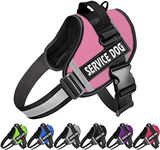 JSXD Dog Harness,No-Pull Service Dog Harness with Handle Adjustable Outdoor Pet Dog Vest 3M Reflective Nylon Material Vest for Breeds,Easy Control for Small Medium Large Dogs