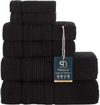 (Bath Towel - Set of 2, Black) - 2 Pack Bath Towels Set Premium Quality Luxury Turkish Cotton Absorbent and Super Soft - Black