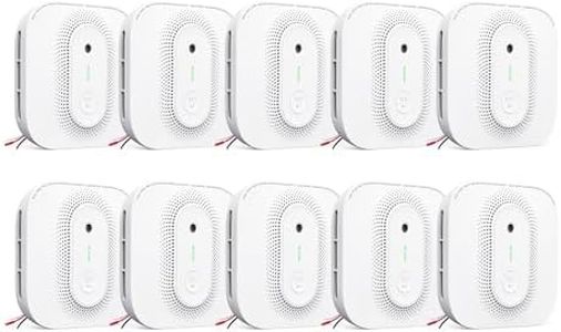 X-Sense Smoke Detector Carbon Monoxide Detector Combo Hardwired with Voice Location, Hardwired Interconnected Smoke and Carbon Monoxide Detector, Model XP02-AR, 10-Pack