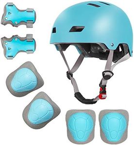 Kids Bike Helmet Adjustable Toddler Helmet with Knee Elbow Wrist Pads for Kids Ages 2-5-8-14 Boys Girls, Multi-Sport Skating Balance Bike Skateboard Scooter Rollerblading Helmet Set