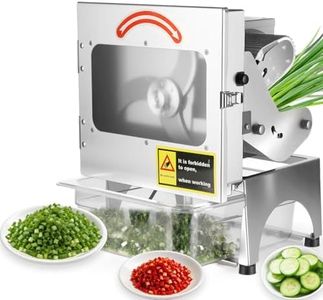 LLNC Commercial Electric Vegetable Slicer,200W Automatic Scallion Chopper,440LB/H with Conveyor Belt,1-35mm Thickness Adjustable for Cucumber Scallion Green Bean for Restaurant Hotel Kitchen 110V