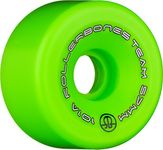 RollerBones Team Logo 101A Recreational Roller Skate Wheels (Set of 8), Green, 57mm