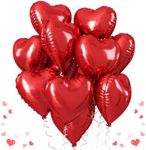 Red Heart Balloons, 18 Inch Red Hea