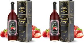 Liquid Alchemist Strawberry Syrup for Drinks - Real Ingredients Make our Strawberry Puree for Drinks a Perfect Margarita Mix - Our Flavored Syrup is Gluten & Dairy Free (25.4 oz) (Pack of 2)
