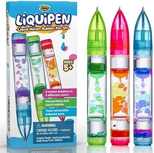 Yoya Liquipen - Liquid Motion Bubbler Pens Toy (3 Pack) - Writes Like a Regular Pen - Colorful Timer Pens Great for Stress and Anxiety Relief - Cool Fidget Toys for Kids and Adults