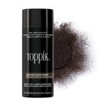 Toppik Hair Building Fibers, Keratin-Derived Fibres For Naturally Thicker Looking Hair, Cover Bald Spot, 27.5 grams - Dark Brown