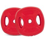 Weight plate disc vinyl (1 inch) weights set for lifting Dumbbell bars strength training home gym fitness workout 2.5kg, 5kg, 10kg, 20kg set (5kg x 2 = 10 RED)