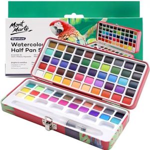 Mont Marte Signature Watercolour Half Pan 73-Pieces Set in Tin