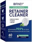 Cleaner Perfect for Invisalign, Retainer, Mouth Guard, Aligner, Night Guard - Denture Cleaning Tablets Crystals - Removes Odors, Stains, Plaque -60 Fresh Mint Retainer Cleaner Tablets for Invisalign