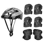 7- In- 1 Set Protective Gear for and Adults Roller Skating Protection with Elbow Pads Wrist Guards Knee Pads Roller Skating Helmet for Skating Rollerblading Skateboard Scooter Cycling Biking Riding