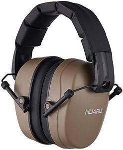 HUARUI Hearing Protection Ear Muffs SNR 29dB Noise Cancelling Headphones for Adults Kids Autism,Safety Earmuffs for Hunting,Shooting, Mowing, Construction (Brown)