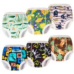 ALVABABY 6 Pack Potty Training Pants Cotton Absorbent Toilet Training training panties Reusable For Toddler Boys Girls 4T 6XC03A-4TJ-CA