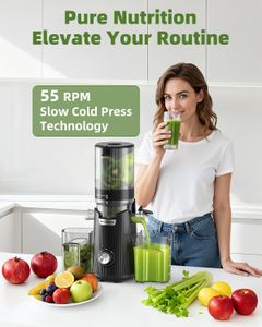 ACOQOOS Slow Juicer – Black Cold Press Juice Extractor
