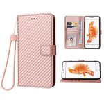 Compatible with iPhone 6plus 6splus 6/6s Plus Wallet Case Wrist Strap Lanyard and Leather Flip Card Holder Cell Phone Cover for iPhone6 6+ iPhone6s 6s+ i 6P 6a S Six iPhone6splus Women Men Rose Gold