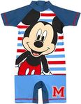 Disney Mickey Mouse Swimsuit Boys | Children’s Surf Suit Swim Costume 2-3 Years Blue