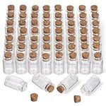 THE TWIDDLERS 120 Mini Glass Bottles, Small Spice Jars, Crafts, Wedding Favors, Shot Bottles with Cork Lids, Premium Glass 4cm