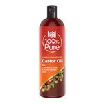 Bajaj 100% Pure Castor Oil 200ml, Pure Hair Oil, Natural Cold Pressed Castor Oil, No Silicones, Paraben Free, Lead Free