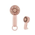 Jsdoin Mini Handheld Fan, Powerful Desk Fan with Buckle, Cute Design 3 Speed Personal Small Portable, Lightweight Makeup Rechargeable USB Fan for Stylish Girl Women Men Indoor Outdoor (Pink)