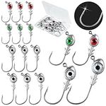 Seenelling 12 Pcs Fishing Jig Heads 3D Eyes Crappie Trout Bass Heads Jigs Tackle Lure Fishing Jigs Heads Hooks Suitable for Freshwater and Saltwater 3/16 oz 1/4 oz 3/8 oz 1/2 oz