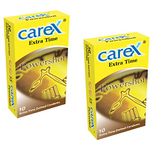 Carex Powershot 10 Extra Time Dotted Condoms X 2