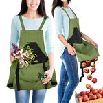 Gardening Apron with Pockets, Adjustable Fruit Picking Bag Garden Harvest Pouch Gardening Weeding Waterproof Vegetable Picking Apron Gardening Gifts with Quick Release Pocket for Men & Women