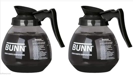 BUNN Glass Coffee Pot Decanter/Carafe, Regular, 12 cup Capacity, Black, Set of 2