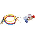 Aramox Air Conditioning Tools,Refrigerant Air Conditioning Tools AC Diagnostic Manifold Gauge Set W/Hose and Hook Kit