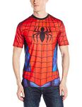 Marvel Spiderman Men's Spidey Shaba T-Shirt, Red/Blue, XXL