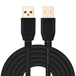 Tan QY USB A to A Male Cable 50Ft, USB to USB Cable USB Male to Male Cable Double End USB Cord with Gold-Plated Connector for Hard Drive Enclosures, Printers, Modems, Cameras(15M/50Ft)