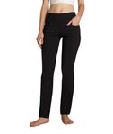 SAFORT 28”/30”/32”/34” Inseam Regular/Tall Straight Leg Yoga Pants, Four Pockets, UPF50+, Black, M