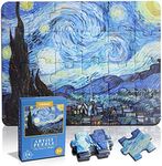 YOGEON 24 Pieces Starry Night Puzzle, Toddler Easy Puzzles for Kids Ages 3-5,4-6 Artist-an Intellectual Decompression Entertainment Game and Preschool Educational Learning Toys