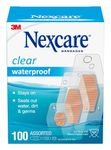 3M Nexcare Waterproof Bandages 100/Pkg-Assorted Sizes