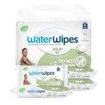 WaterWipes Plastic-Free Textured Clean, Toddler & Baby Wipes, 99.9% Water Based Wipes, Unscented & Hypoallergenic for Sensitive Skin, 240 Count (4 packs), Packaging May Vary