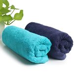 HEELIUM Bamboo Hand Towel | Ultra Absorbent & Anti-Bacterial | 3X Softer Than Cotton Towels | 65 X 40 cm - 600 GSM | Pack of 2 - Blue, Teal