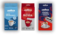 Lavazza Ground Coffee - Dark, Medium & Decaf - 3 Pack.