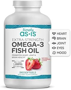 as-is Extra-Strength Omega-3 Fish Oil - Concentrated 1200mg EPA + DHA Fish Oil - Supports Heart, Joint & Brain Health - 4 Month Supply - 240 ct