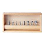 Amana Tool - (AMS-420) 8-PC Carbide Tipped Core Box Router Bit Collection, 1/4" Shank