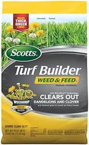 Scotts Turf Builder Weed & Feed5, Weed Killer and Lawn Fertilizer, Controls Dandelion Clover and More, 12,000 sq. ft, 33.95 lbs.