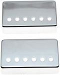 KAISH Set of 2 Humbucker Guitar Pickup Cover Brass Humbucker Pickup Covers 49.2mm/52mm Pole Spacing Pickup Covers Chrome