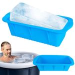 AITINIA Extra Large Ice Block Mold,2 Pack 4.7lb Large Ice Molds for Ice Bath,Water Chiller for Cold Plunge,Silicone Ice Cube Molds for Cold Plunge Accessories, Ice Cube Tray Silicone Molds (2, Blue)