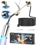 PAULINN Propane Torch Weed Burner, High Output 340,000 BTU Flamethrower with QCC 12 FT Hose, Compatible with 1 lb Propane cylinders and Any Standard 5–100 lb Tanks, Self-Ignite & Dual Flame Control