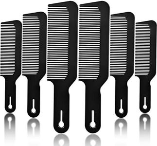 6 Pack Heat Resistant Hair Cutting Combs, 9 Inch Flat Top Combs for Clipper Cuts and Flattops (Black)