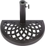 Cast Iron Half Umbrella Base - 17.7 Inch Diameter by Trademark Innovations (Black Finish)