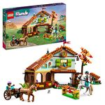 LEGO Friends Autumn’s Horse Stable Set with 2 Toy Horses, Carriage and Riding Accessories, Farm Animal Figure Gift for Girls, Boys and Kids Aged 7 Plus Years Old 41745