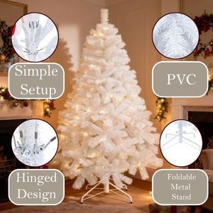 Alaskan Pine 7ft White Artificial Christmas Tree – Festive Decor