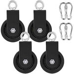 4 Pack 3.54 in Cable Pulley 360 Rotation Traction Wheel with Carabiner,Silence Smooth Detachable for DIY Gym Pulley System,DIY Gym Attachment Lifting Blocks,Ladder Lift,Hoists