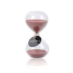 SWISSELITE Biloba 6 Inch Puff Sand Timer/Hourglass 60 Minutes - Cocoa Color Sand - Inspired Glass/Home, Desk, Office Decor