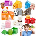 HappyGoLucky Toys for 1 2 3 Year Old Boys Girls, Farm Animals Toys for 1-3 Year Old Girl Gifts Toddler Toys Baby Toys Christmas Xmas Gifts for Kids Montessori Toys for 1-3 Year Old Birthday Presents