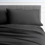 4 Piece Sheets Set Short Queen (60"x75") Size , Short Queen Sheets for RV's & Campers, 100% Egyptian Cotton 600-Thread Count Camper Sheets, 15 Inch Deep Pocket pf Fitted Sheet (Dark Grey Solid)