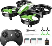 Holy Stone Mini Drone for Kids and Beginners, Indoor Outdoor Quadcopter Plane for Boys Girls with Auto Hover, 3D Flips, 3 Batteries, Headless Mode, Great Gift Toy for Boys and Girls, Green